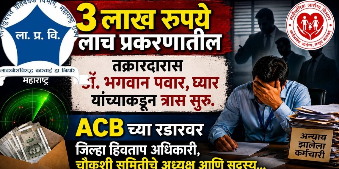 3 लाख रूपये लाच प्रकरणातील तक्रारदारास डॉ. भगवान पवार, घ्यार यांच्याकडून त्रास सुरू 3 लाख रूपये लाच प्रकरणातील तक्रारदारास डॉ. भगवान पवार, घ्यार यांच्याकडून त्रास सुरू