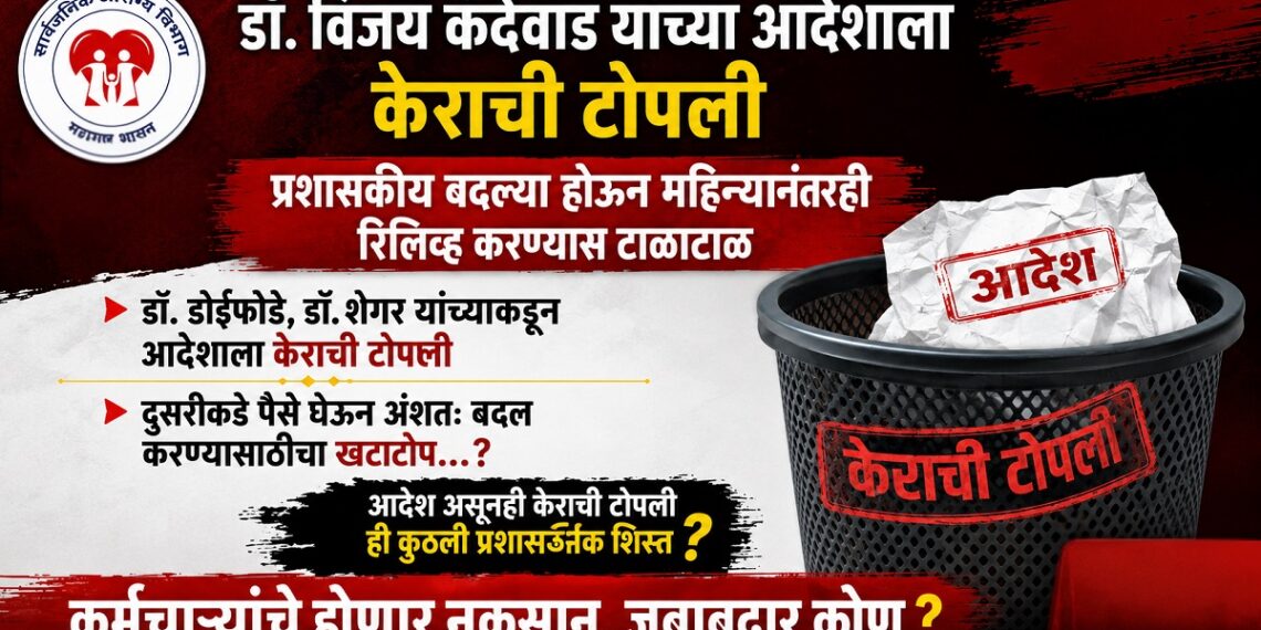 डॉ. विजय कंदेवाड यांच्या आदेशाला डॉ. डोईफोडे, डॉ. शेगर यांच्याकडून केराची टोपली डॉ. विजय कंदेवाड यांच्या आदेशाला डॉ. डोईफोडे, डॉ. शेगर यांच्याकडून केराची टोपली Dr Doifode and Dr Shegar disregard Dr Vijay Kandewad's orders