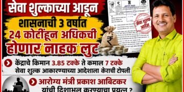 सेवा शुल्काच्या आडून शासनाची 3 वर्षात 24 कोटींहून अधिकची होणार नाहक लुट सेवा शुल्काच्या आडून शासनाची 3 वर्षात 24 कोटींहून अधिकची होणार नाहक लुट The government stands to lose over ₹300 cr unnecessarily over 3 years due to service charges